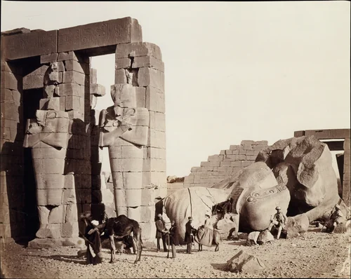 The Rameseum of El-Kurneh, Thebes by Francis Frith, photograph, 1857