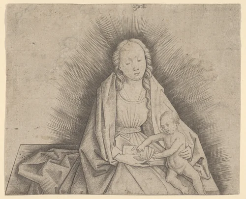 Virgin and Child (upper portion) by Master IAM, print, 1465-1495