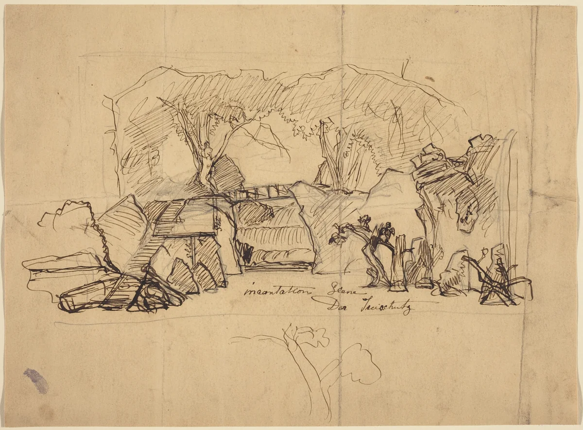 Incantation Scene from "Der Freischutz" by Robert Caney, drawing, 1552-1615