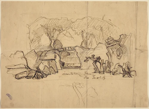 Incantation Scene from "Der Freischutz" by Robert Caney, drawing, 1552-1615