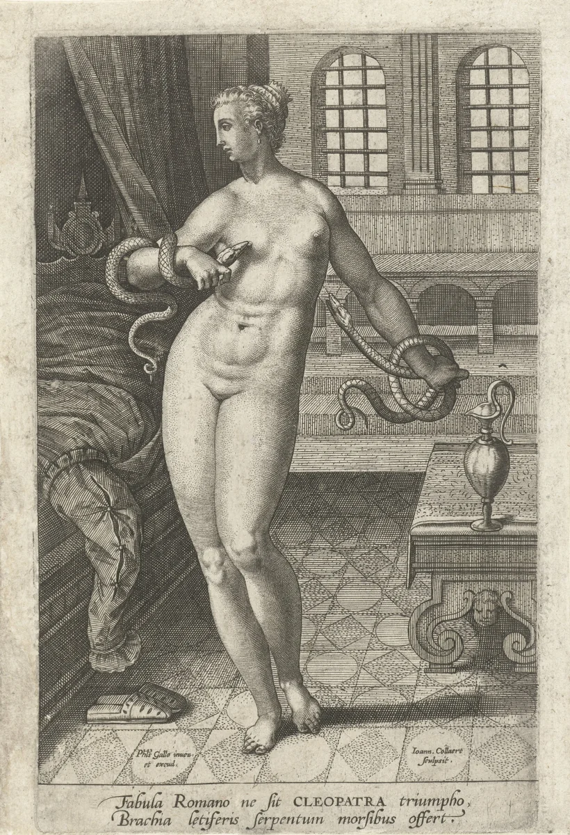 Dood van Cleopatra by Unknown, print, 1576-1628