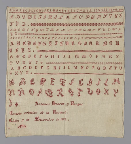 Sampler by Spain, textile, 1878