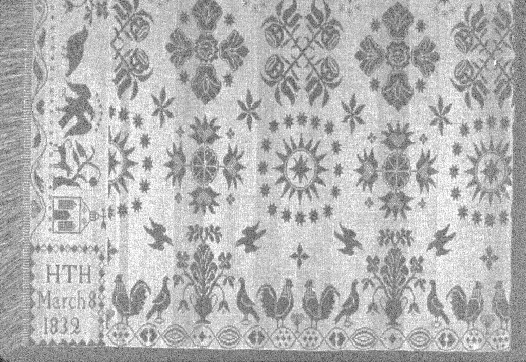 Coverlet by David D. Haring, textile, 1832