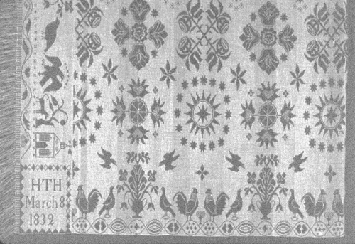 Coverlet by David D. Haring, textile, 1832