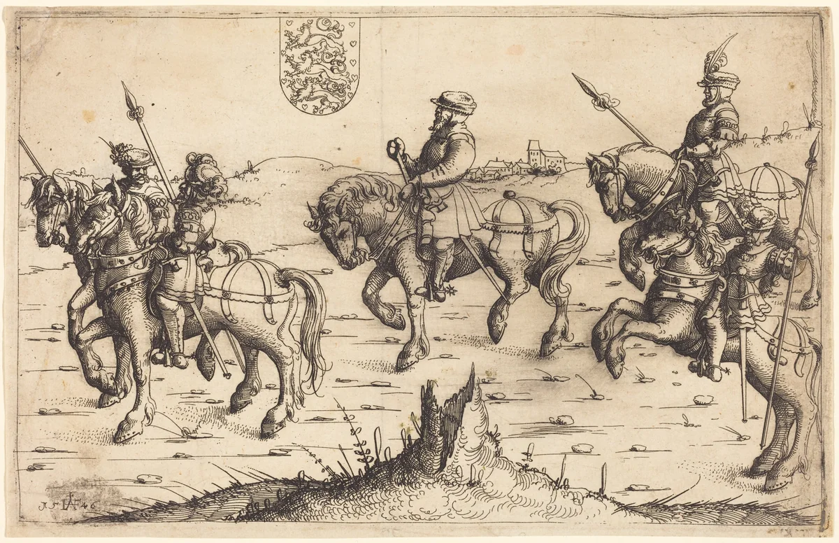 Herberstein's Journey to Denmark by Augustin Hirschvogel, print, 1546