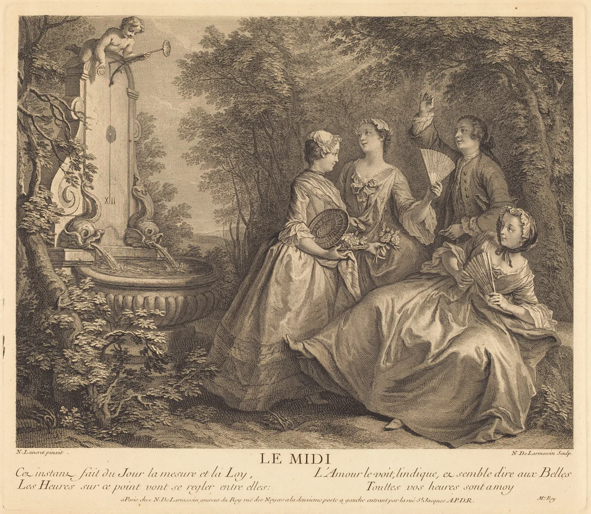 Le midi by Nicolas de Larmessin IV, Nicolas Lancret, print, 1741
