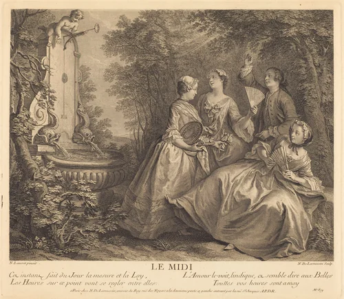 Le midi by Nicolas de Larmessin IV, Nicolas Lancret, print, 1741