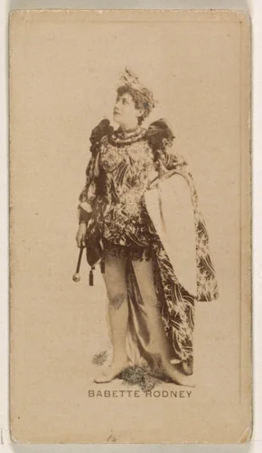 Babette Rodney, from the Actresses series (N245) issued by Kinney Brothers to promote Sweet Caporal Cigarettes by Kinney Brothers Tobacco Company, photograph, 1890
