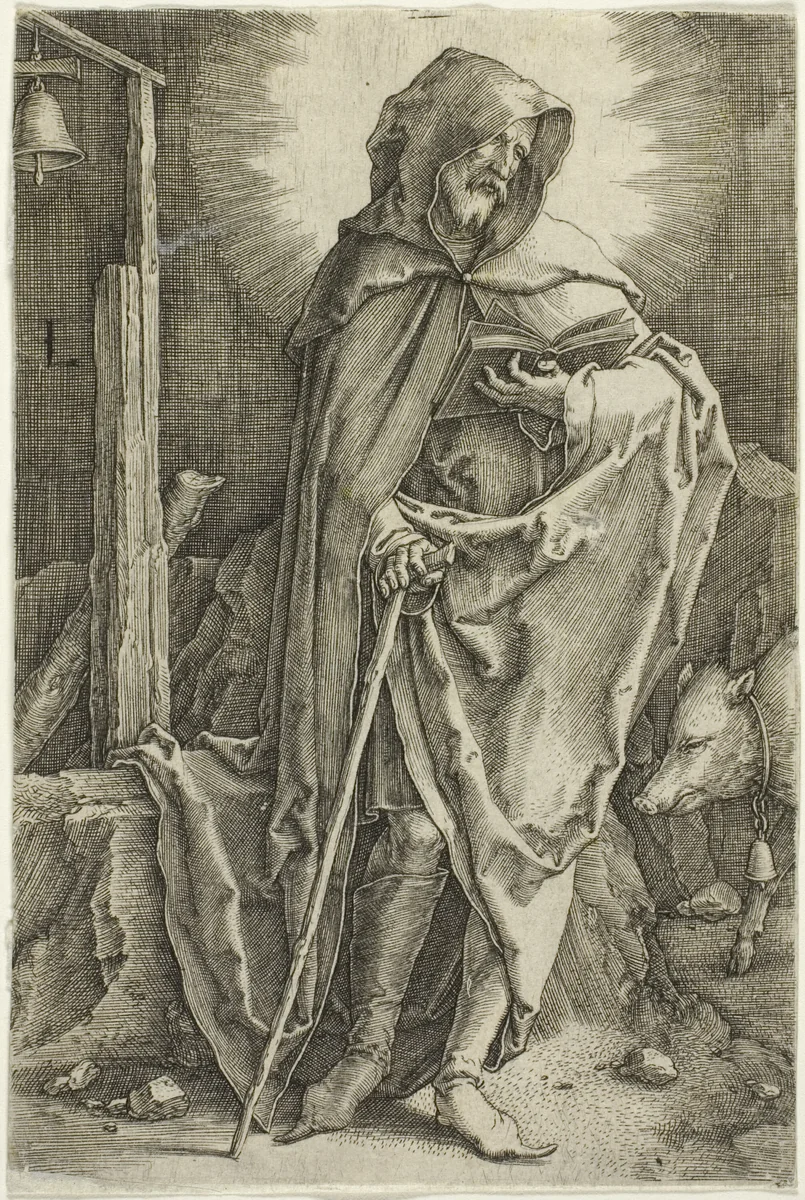 Saint Anthony by Lucas van Leyden, print, 1516-1526