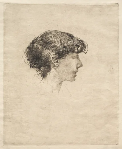 Profile of a Girl by Robert Frederick Blum, print, 1800-1899