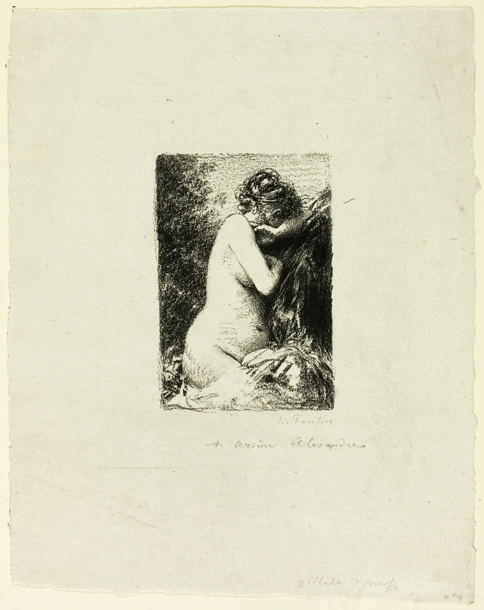 Crying Woman: Study of a Seated Woman in Right Profile by Henri Fantin-Latour, print, 1899