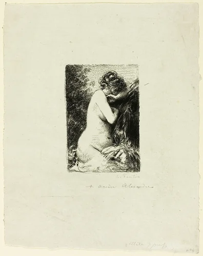 Crying Woman: Study of a Seated Woman in Right Profile by Henri Fantin-Latour, print, 1899
