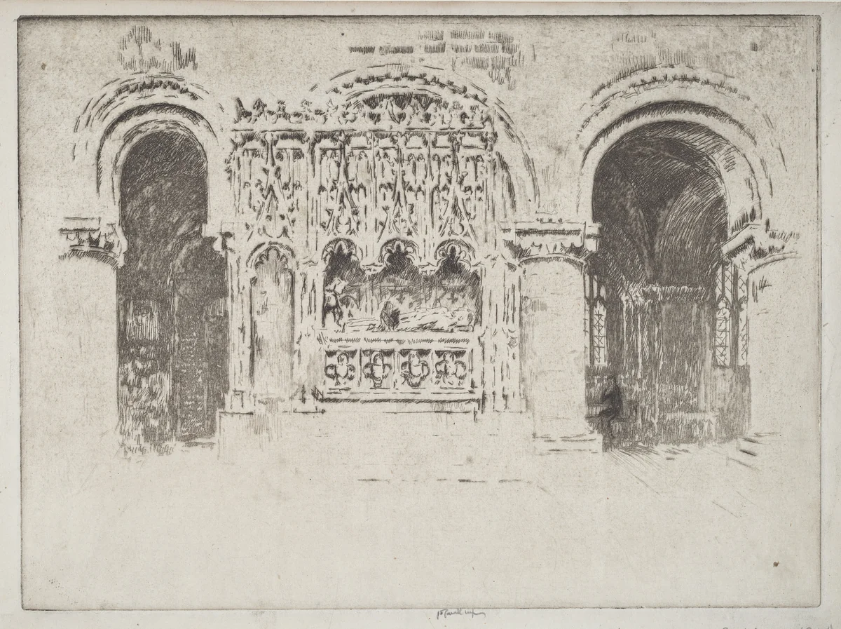 The Founder's Tomb, Church of Saint Bartholomew the Great by Joseph Pennell, print, 1903