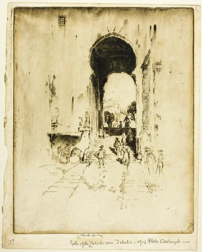 Gate of the Zocodovar, Toledo by Joseph Pennell, print, 1904