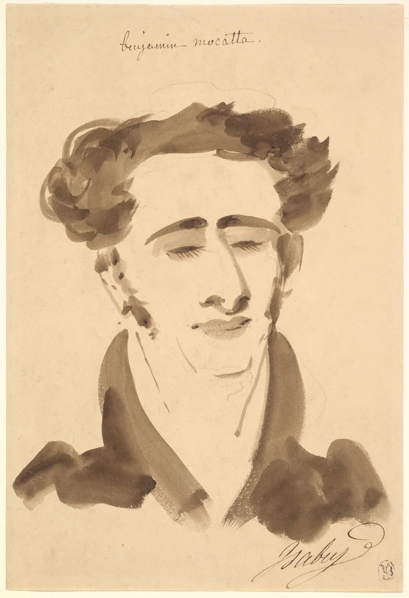 Portrait of Benjamin Mocatta (1802–1865) by Jean Baptiste Isabey, drawing, 1802-1855