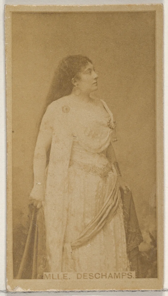 Mlle. Deschamps, from the Actors and Actresses series (N45, Type 8) for Virginia Brights Cigarettes by Allen & Ginter, photograph, 1885-1891