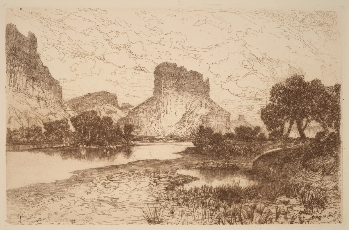 Green River, Wyoming Territory by Thomas Moran, print, 1886