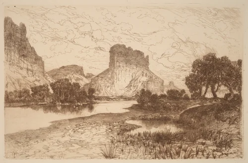 Green River, Wyoming Territory by Thomas Moran, print, 1886