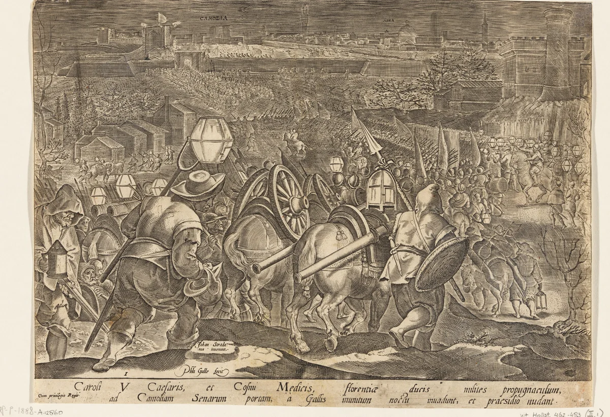Belegering van Siena by Unknown, print, 1583