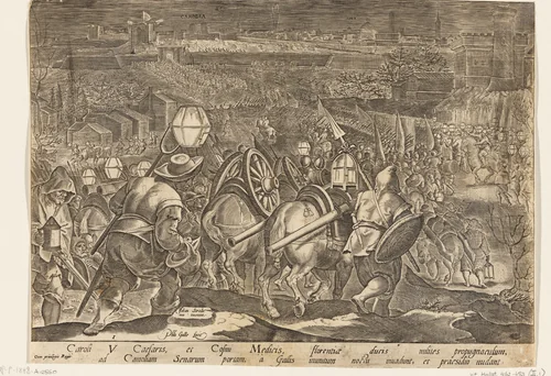 Belegering van Siena by Unknown, print, 1583