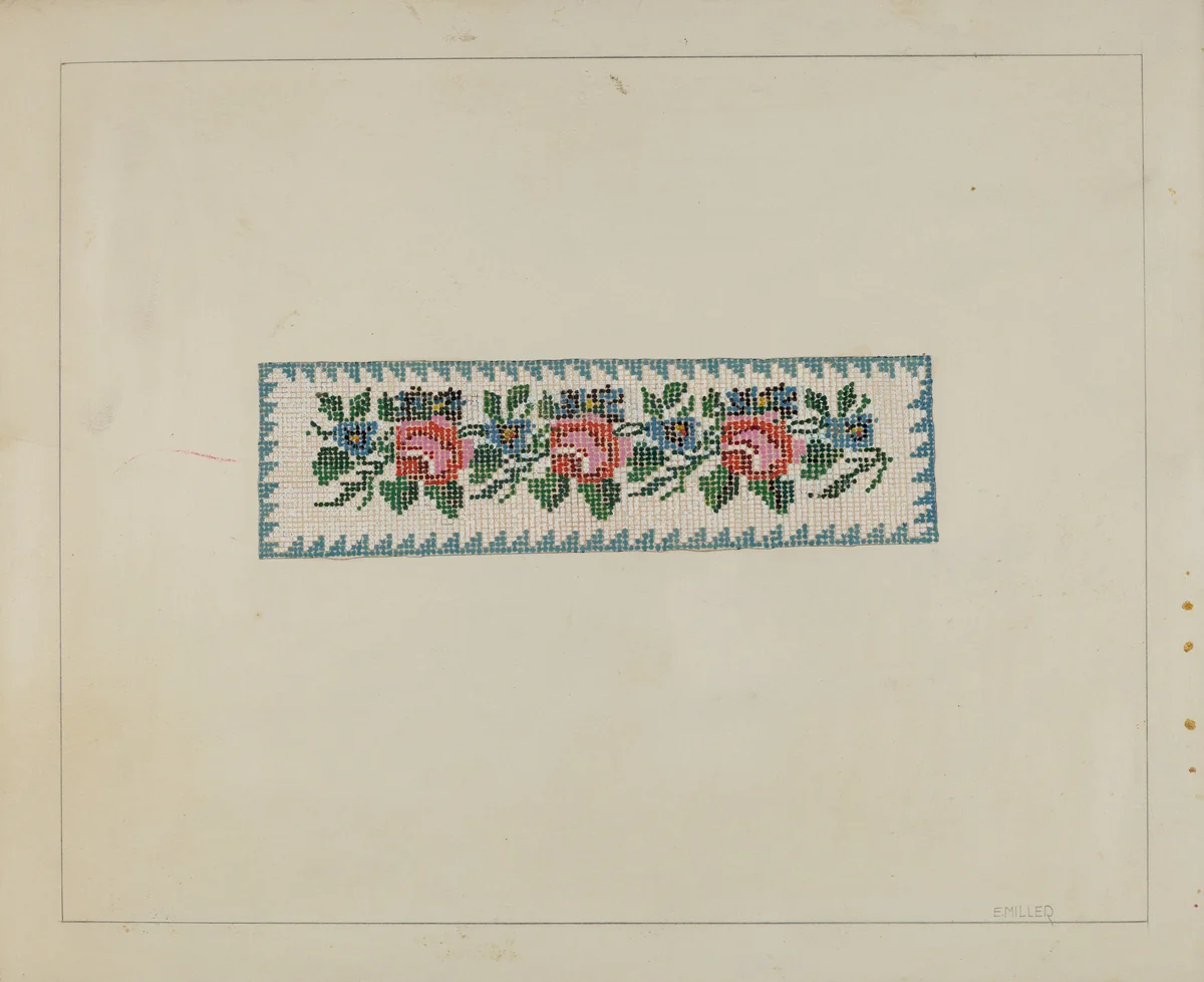 Beadwork Book Marker by Edith Miller, index of american design, 1937