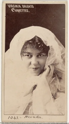 Card 1043, Nevada, from the Actors and Actresses series (N45, Type 2) for Virginia Brights Cigarettes by Allen & Ginter, photograph, 1885-1891