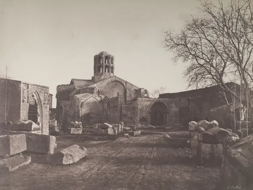 Roman Cemetery (Alyscamps Necropolis and Church of St. Honorat, Arles) by Édouard-Denis Baldus, photograph, 1853