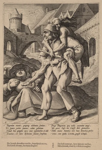 Poverty is Easier to Bear Than Luxury by Hendrick Goltzius
Karel van Mander I, print, 1590-1600