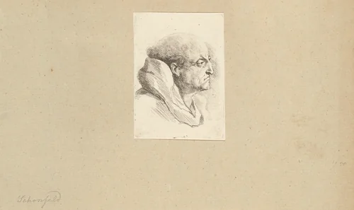 Bust of a Monk by Johann Heinrich Schönfeld, print, 1626