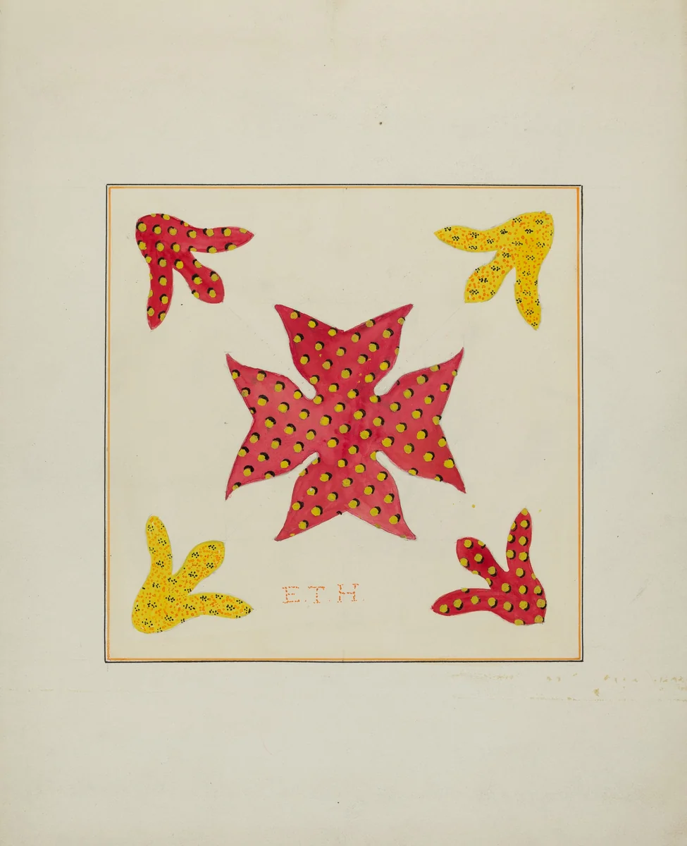 Pieced Autograph Quilt (1 Piece) by Margaret Linsley; Cornelius Christoffels, index of american design, 1936