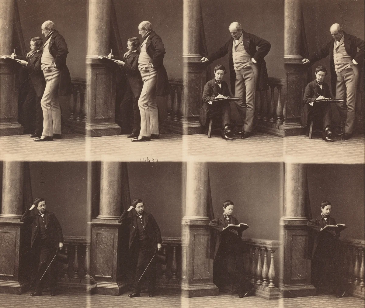 Monsieur Jadin and Son by André Adolphe-Eugène Disdéri, photograph, 1855-1865