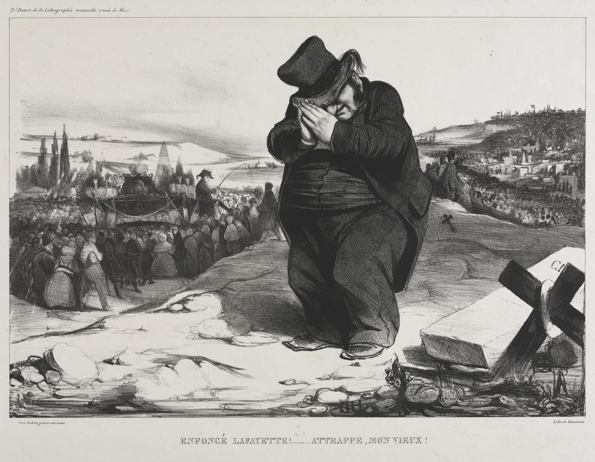 Failed Lafayette! It Serves You Right, My Old Friend! by Honoré Daumier, print, 1834