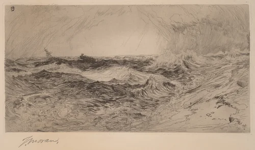 The Resounding Sea by Thomas Moran, print, 1880