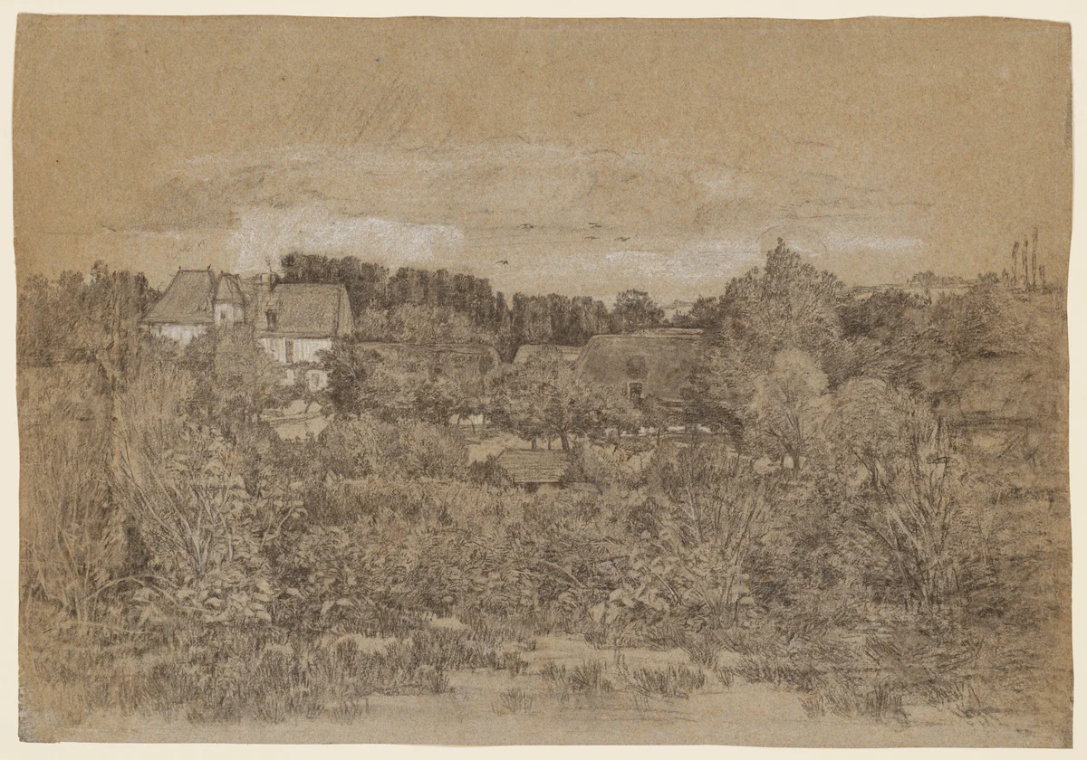 Landscape by Eugène Boudin, drawing, 1850