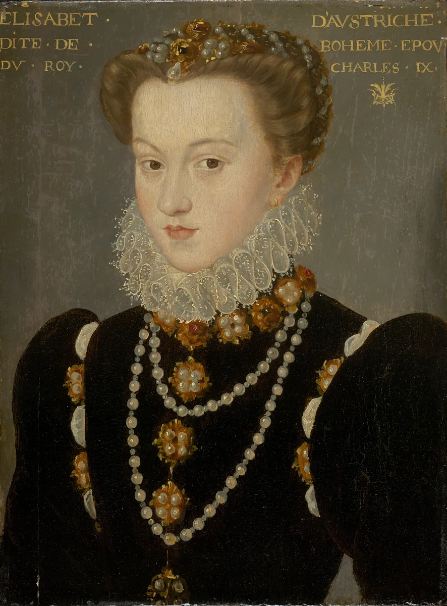 Portrait of Elizabeth of Austria, Wife of King Charles IX of France by François Clouet, painting, 1571-1572