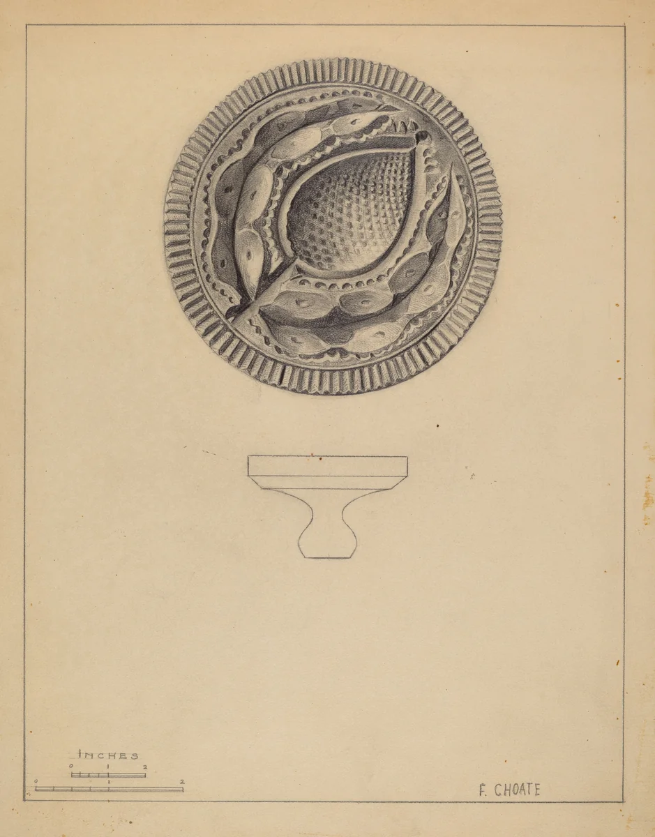 Butter Mold by Florence Choate, index of american design, 1935-1942