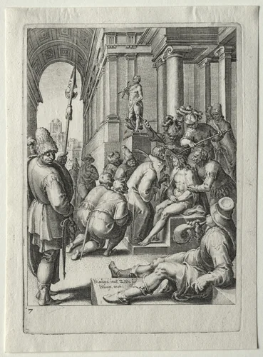 Passion Set: Christ Crowned with Thorns by Zacharias Dolendo, print, 1596
