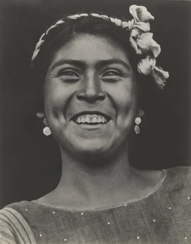 Tehuantepec Woman Smiling by Tina Modotti, photograph, 1929