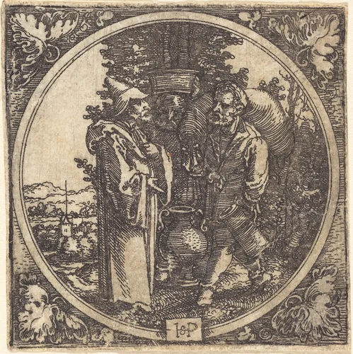 Solon and Two Peasants by Sebald Beham, print, 1525-1528