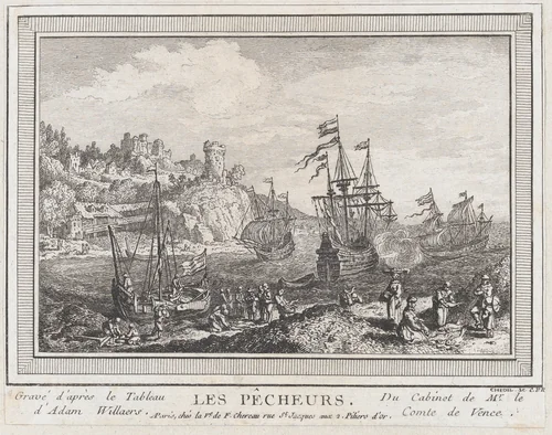 The Fishermen by Quentin Pierre Chedel, print, 1720-1762