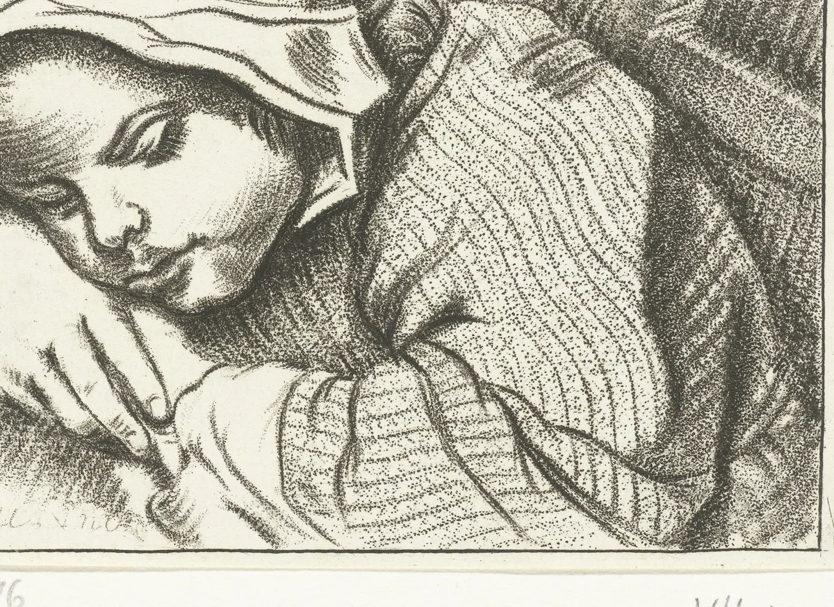 Slapend kind by Jurriaan Cootwijck, print, 1724-1798