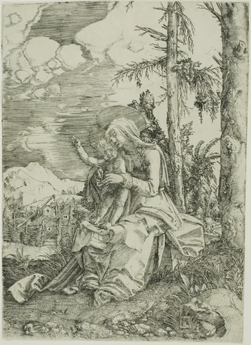The Virgin with the Blessing Child in a Landscape by Albrecht Altdorfer, print, 1515-1520