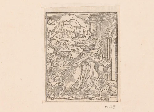 Monnik met de Dood by anonymous, print, 1547