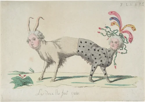 The Two Are But One (Les deux ne font qu'un) by anonymous, print, 1790-1800