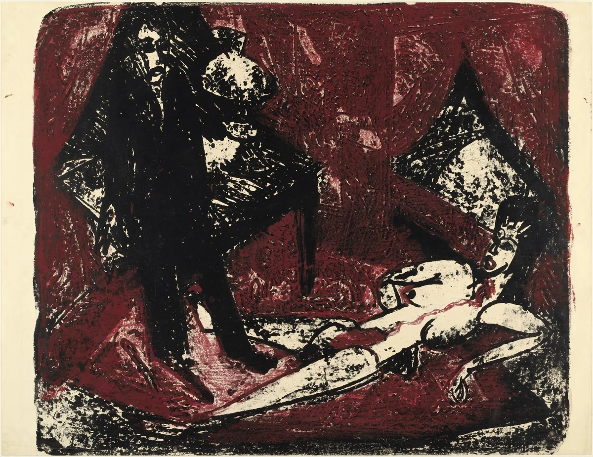 The Murderer (Der Mörder) by Ernst Ludwig Kirchner, print, 1914