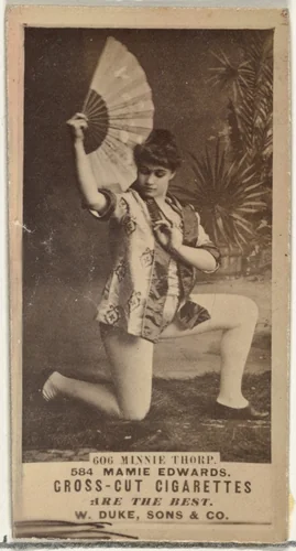 Card Number 606, Minnie Thorp, from the Actors and Actresses series (N145-3) issued by Duke Sons & Co. to promote Cross Cut Cigarettes by W. Duke, Sons & Co., photograph, 1880-1889