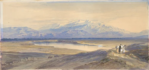 Mount Olympus from Larissa, Thessaly, Greece by Edward Lear, drawing, 1850-1885