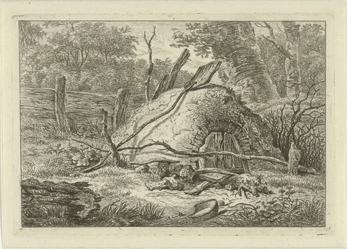 Oven met schop by Hermanus Fock, print, 1781-1822