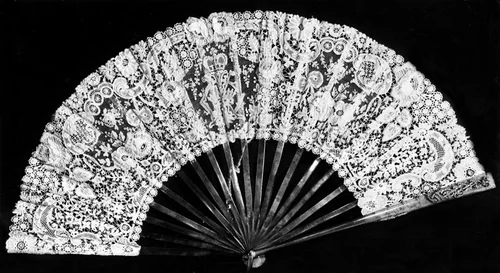 Fan with Monogram of Cantacuzene Family by Belgium, Brussels, textile, 1899