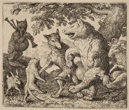 All Rejoice for the Bear and the Wolf by Allart van Everdingen, print, 1645-1656